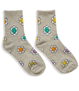 Flower Socks-Grey