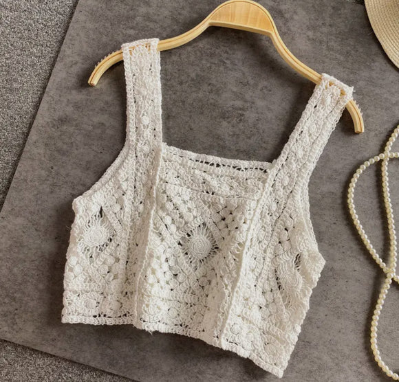 Crochet Cami-Beige