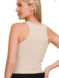 Kendra Padded Tank-Beige