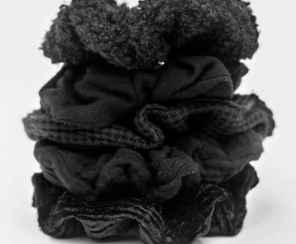 Kitsch Scrunchies 5pc Black