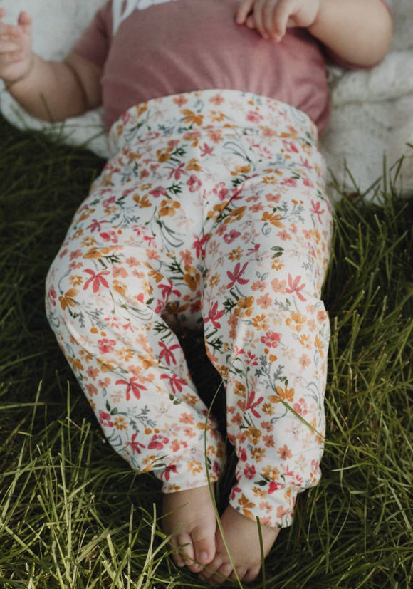 Ivory Floral Joggers