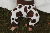 Cow Print Joggers-Brown