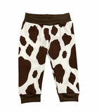 Cow Print Joggers-Brown